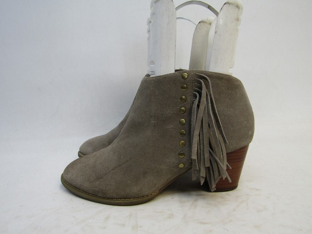 Vionic Womens Size 8 M Brown Suede Zip Fringe Ankle Fashion Boots Bootie